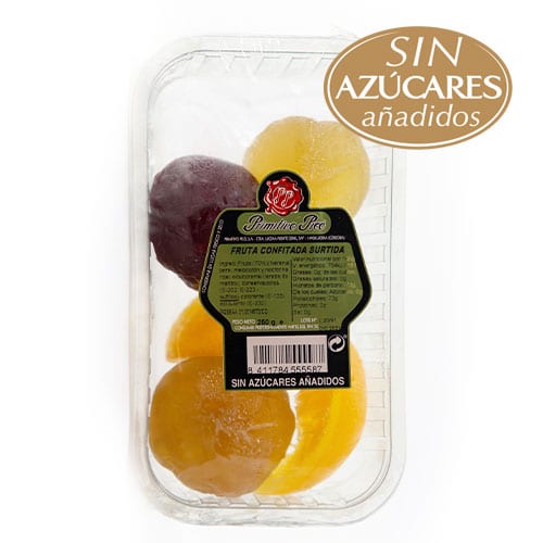 Assorted candied fruit tray without sugar 250 gr
