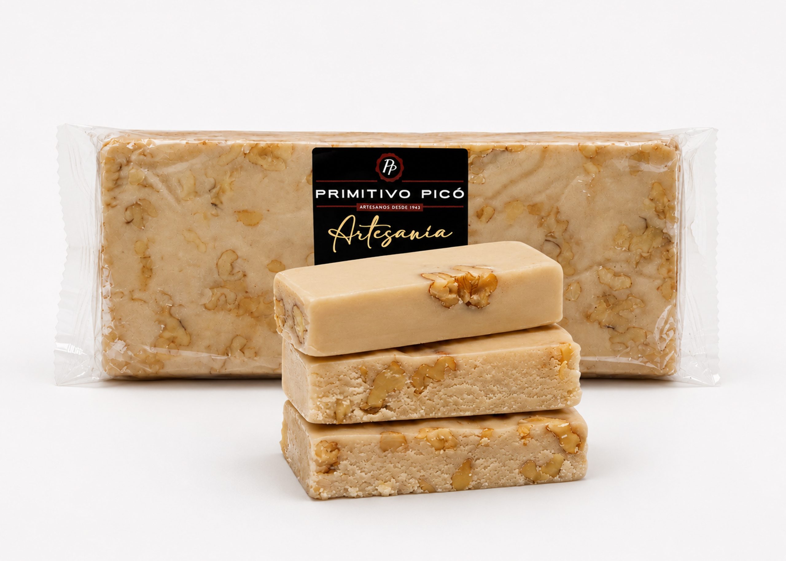 Bloque Turrón Artesanía Nata Nuez 300g - Imagen 2